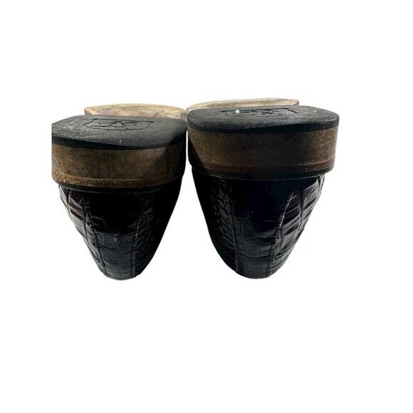 Stacy Adams Vintage Mens Brown Size 13 M Brown Leather Croc Print Dress Shoes - Picture 7 of 9